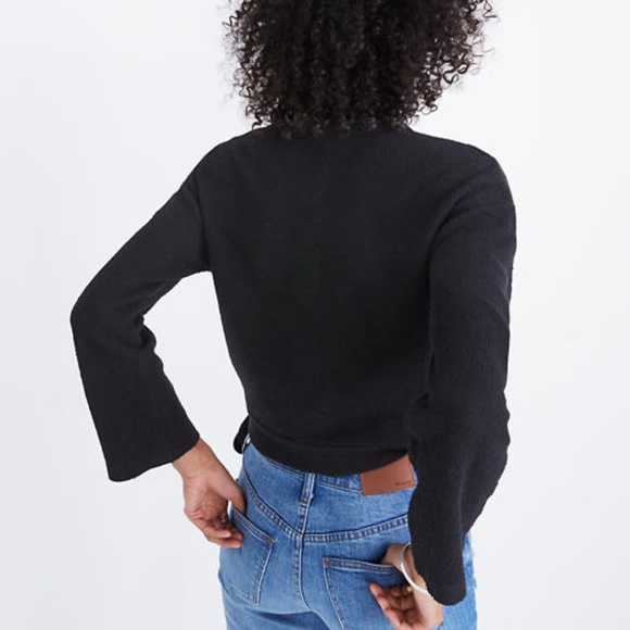 Madewell Black Wrap Top - Picture 2 of 6